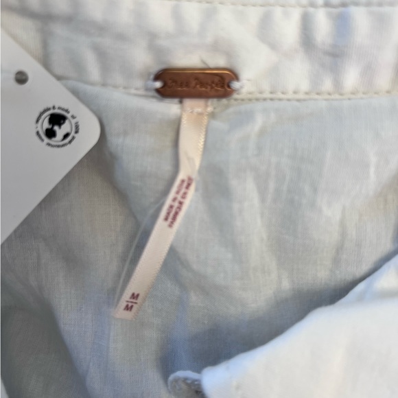 FREE PEOPLE Thea ivory shirt Minidress Size Medium - Picture 10 of 15